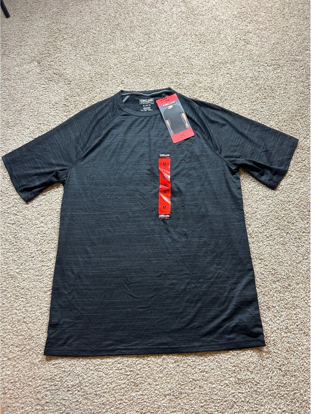 Kirkland Signature Tech 2.0 Short Sleeve Training T-Shirt Black Heather NWT Sz M
